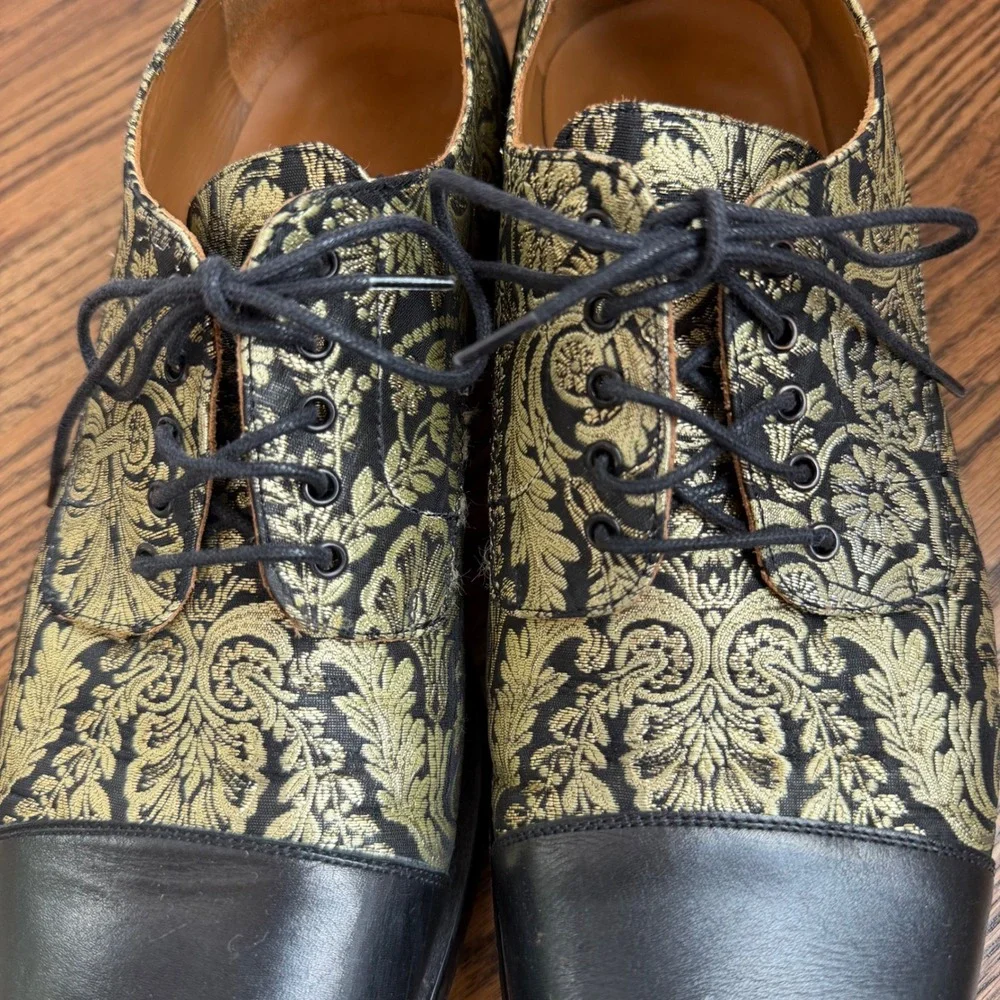 Taft The Jack Shoe Eden Noir Dress Shoes Men's EU 45 (US 12) Black Gold Jacquard